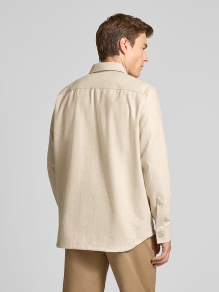 BOSS Orange Loose Fit Freizeithemd mit Woll-Anteil Modell 'LOCKY' Sand 5