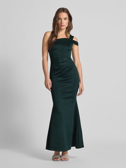 Lipsy Avondjurk met one shoulder-band Donkergroen - 4