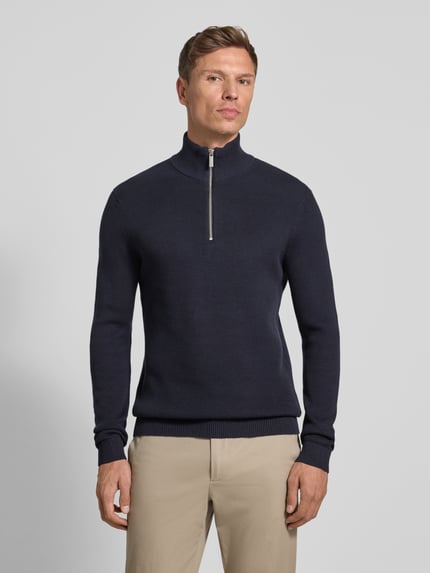 Selected Regular fit schipperstrui van puur katoen, model 'DANE' Donkerblauw - 4