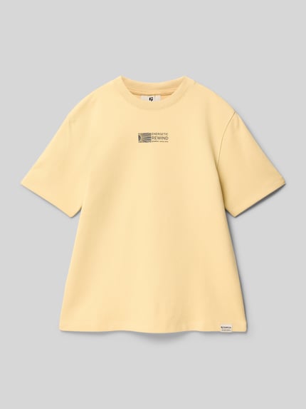 Garcia T-shirt met labelprint Mosterdgeel - 1