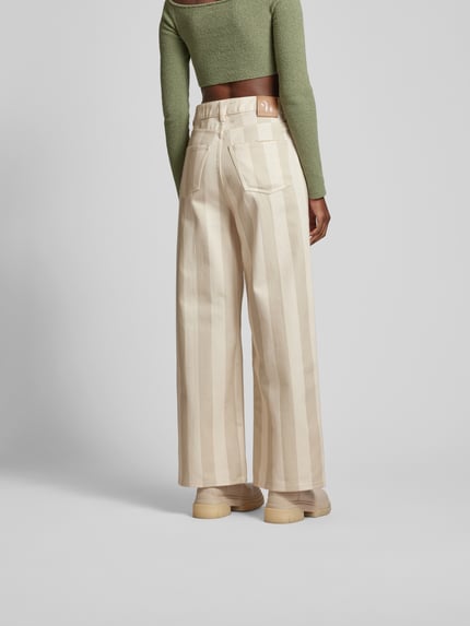 Nanushka Loose fit jeans met streepmotief Ecru - 5