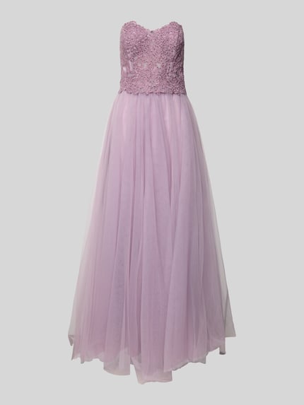 Mascara Off-Shoulder-Abendkleid mit Spitze und Ziersteinbesatz Flieder 2