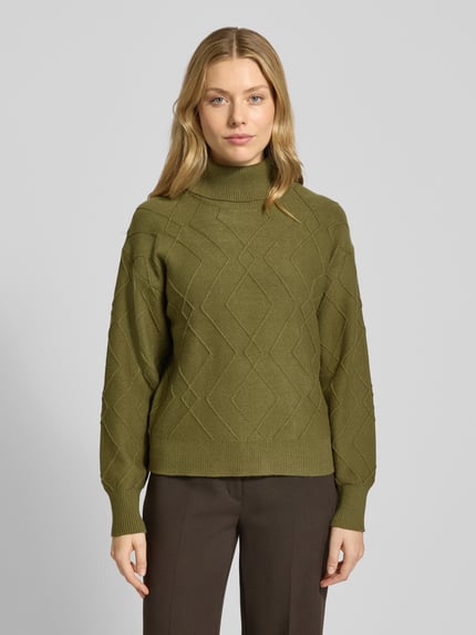 FREE/QUENT Strickpullover mit gerippten Abschlüssen Modell 'Saturn' Khaki 4