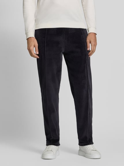 HUGO Regular Fit Sweathose mit Logo-Struktur Black 4