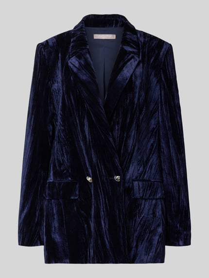 Christian Berg Cocktail Relaxed fit blazer van fluweel met reverskraag Donkerblauw gemêleerd - 2
