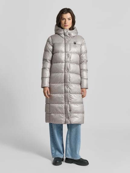 Blauer USA Regular Fit Steppmantel mit Label-Detail Modell 'BELLEVUE' Hellgrau 4