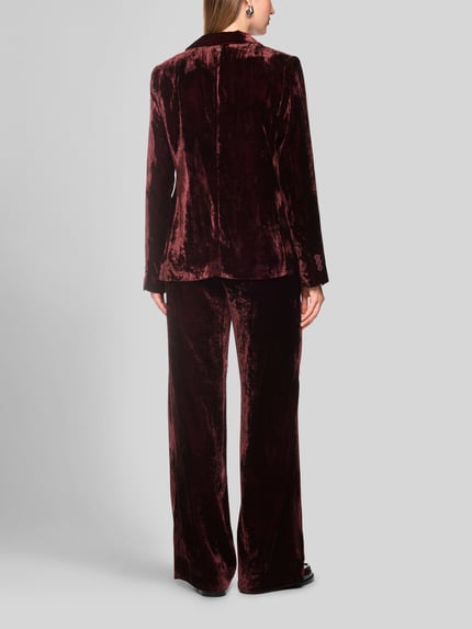 Marc Cain Regular Fit Longblazer mit Samtstruktur Bordeaux 5