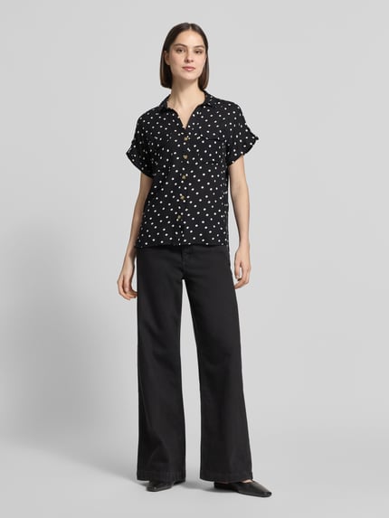 VERO MODA comfort fit blouse van pure viscose model 'BUMPY' Zwart - 1