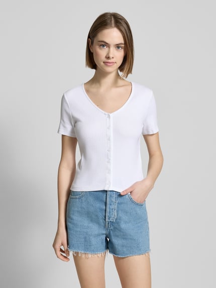 Levi's® T-shirt met knoopsluiting Wit - 4