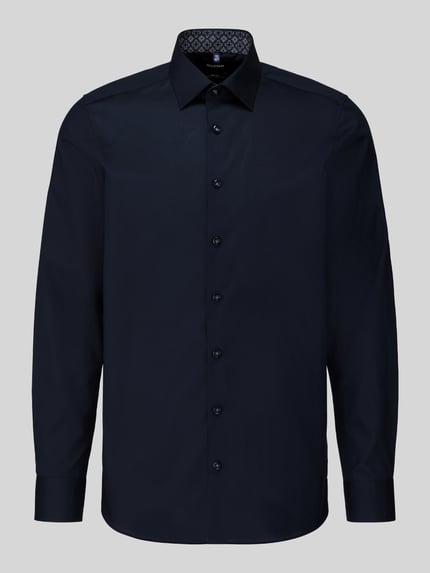 OLYMP Level 5 Body fit zakelijk overhemd van pure katoen model 'Level Five' Marineblauw - 2