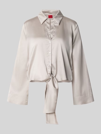 Relaxed Fit Langarmbluse in Satin-Optik Modell 'ERRIKA' Shop The Look MANNEQUINE