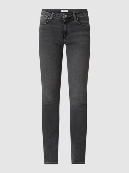 s.Oliver BLACK LABEL Slim fit jeans met modal Middengrijs gemêleerd - 2