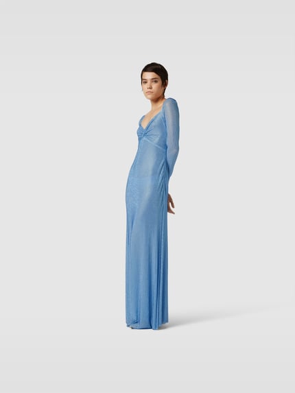 Self-Portrait Maxi-jurk met strass-steentjes Blauw - 1