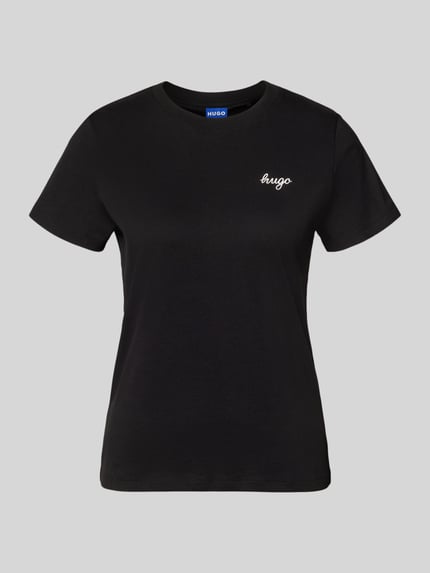 HUGO Blue t-shirt o kroju regular fit z czystej bawełny model 'Damatee_B' Czarny 2