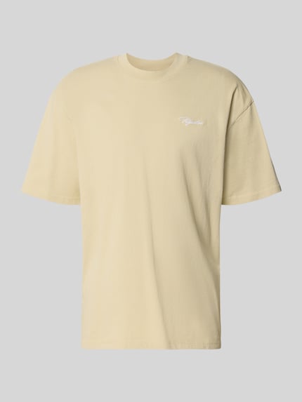 Produktfoto, Oversized Fit T-Shirt mit Logo-Stitching von Pegador, bawełna, krój oversized fit, okrągły dekolt, długość tyłu 71 cm w rozmiarze M