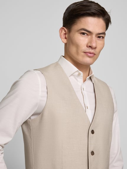 Christian Berg Men Weste mit Leistentaschen Beige 3