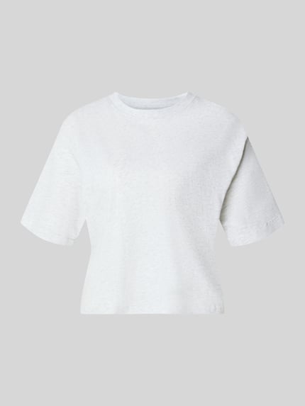 Produktfoto, Relaxed Fit T-Shirt aus Baumwoll-Mix von Fabletics in hellem Weiß, gerade Form, kurze Ärmel, glatte Textur, Rundhalsausschnitt