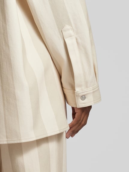 Nanushka oversized overhemdblouse met streepmotief Ecru - 3