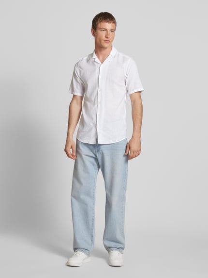 ONLY & SONS Freizeithemd aus Baumwoll-Leinen-Mix Modell 'CAIDEN' Weiss 1