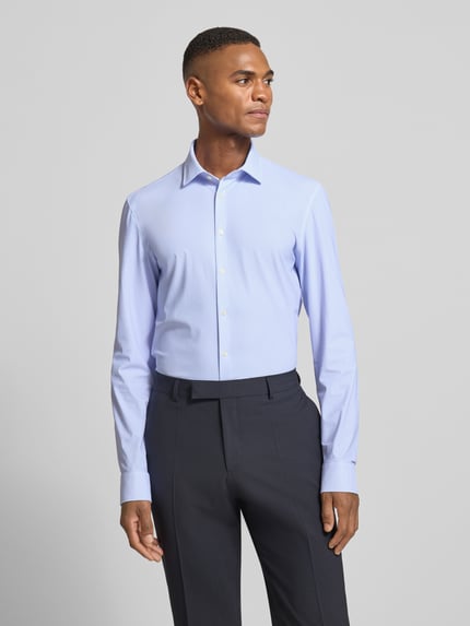 Jake*s Koszula biznesowa o kroju super slim fit z kołnierzykiem typu kent Błękitny 4