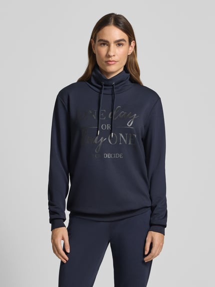 Soyaconcept Bluza ze stójką i tunelem model ‘BANU’ Granatowy 4
