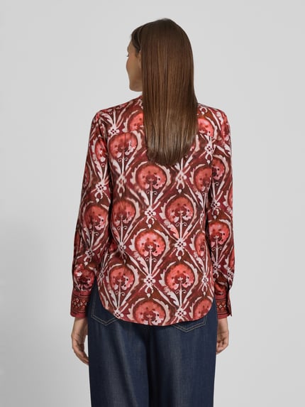 Emily Van den Bergh Regular Fit Bluse aus Viskose mit V-Ausschnitt Bordeaux 5