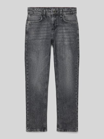 Produktfoto, Straight Leg Jeans mit Eingrifftaschen Modell 'GUARD' von CARS JEANS, grau, Material-Mix mit Stretch, gerader Schnitt, Knopfverschluss