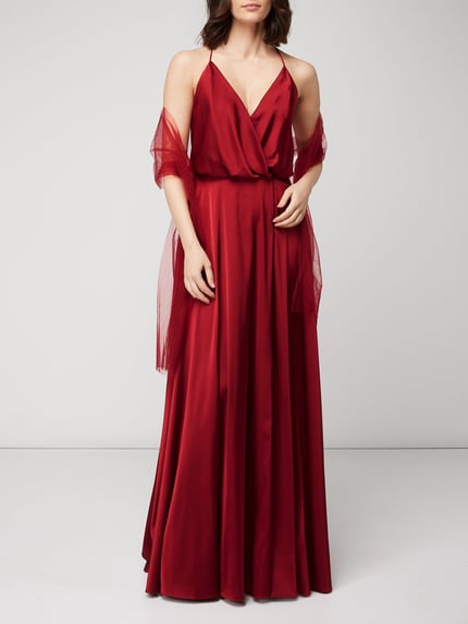 unique Abendkleid mit Spaghettiträgern Kirsche 1