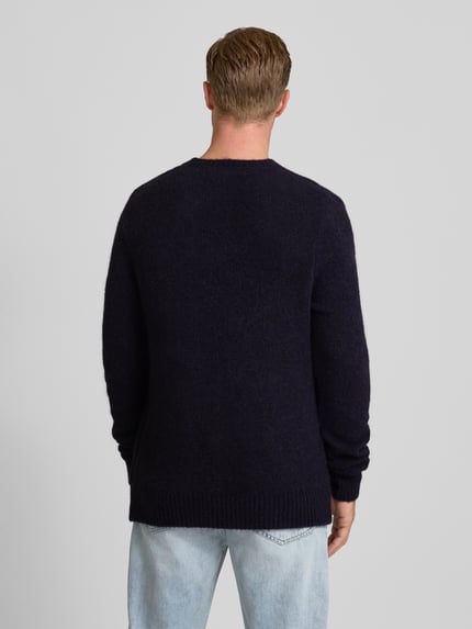 Forét Strickpullover mit Leinen-Anteil Modell 'ALPINE' Dunkelblau 5