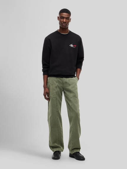 Tommy Jeans Bluza dresowa z czystej bawełny, krój regular fit Czarny 1