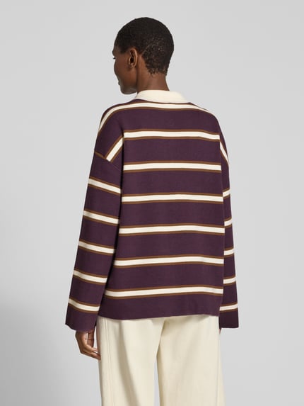 YAS Relaxed Fit Strickpullover aus Viskose-Mix Modell 'ISABELL' Pflaume 5