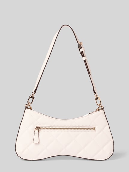 Produktfoto, Shoulder Bag mit Logo-Detail Modell 'Libby' von GUESS z główną przegrodą na zamek błyskawiczny, odpinany pasek na ramię, detal z logo, imitacja skóry, ozdobny detal, szerokość w rozmiarze 1: 30 cm, długość w rozmiarze 1: 16 cm, głębokość w rozmiarze 1: 5 cm, długość paska na ramię w rozmiarze 1: 55 cm