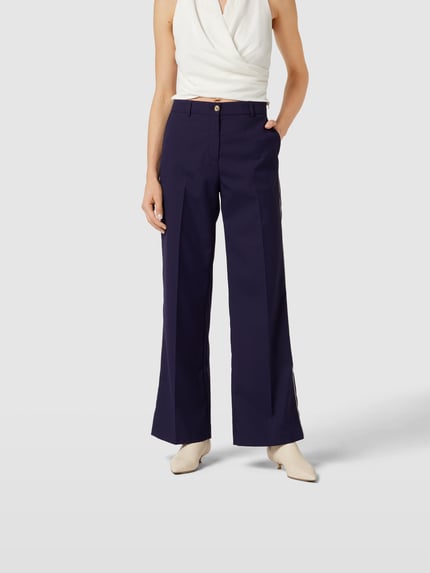 BAUM & PFERDGARTEN Loose fit stoffen broek met knoopsluiting Blauw - 4