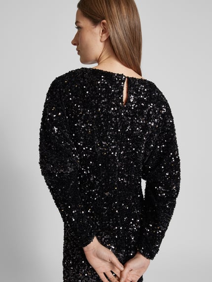 MANGO Minikleid mit Paillettenbesatz Modell 'XASTRO' Black 3