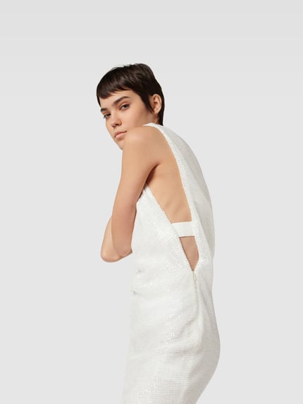 Iro Knielanges Kleid im One-Shoulder-Look Weiss 3