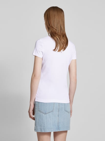 GUESS T-shirt z wyhaftowanym logo Jasnoniebieski 5