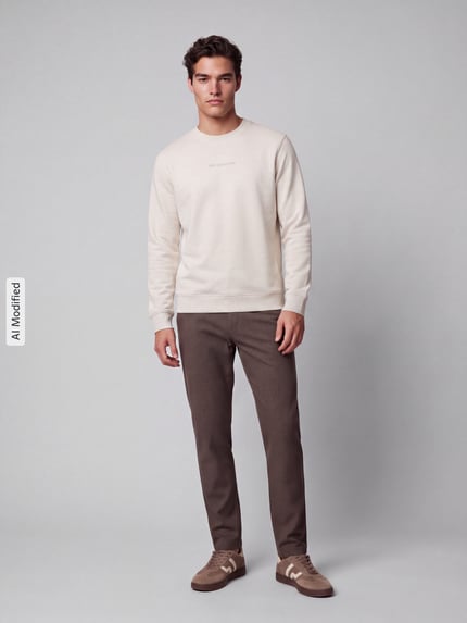 Marc O'Polo DENIM Regular Fit Sweatshirt aus reiner Baumwolle Sand 1