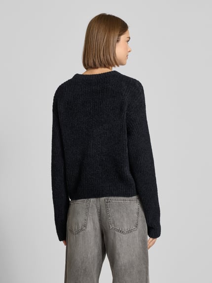 REVIEW Gebreide pullover met structuurmotief Zwart - 5