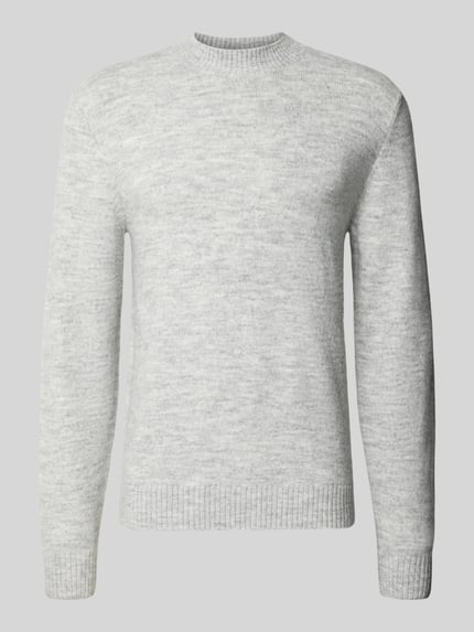 MCNEAL Regular Fit Strickpullover mit gerippten Abschlüssen Hellgrau Melange 1