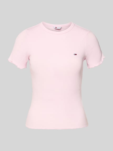 Tommy Jeans Slim Fit T-Shirt aus Baumwoll-Mix Rosa 2