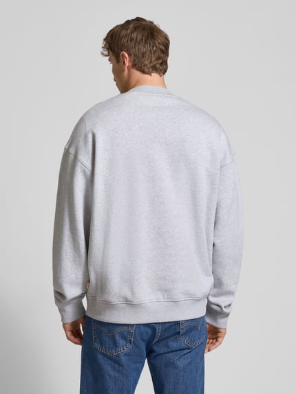 BLKVIS Sweatshirt mit gerippten Abschlüssen Hellgrau Melange 5