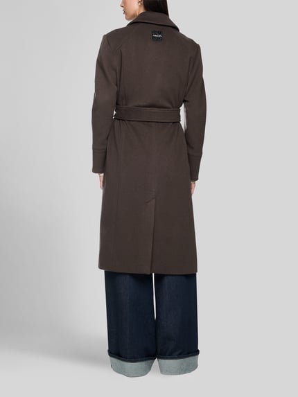 Marc Cain Wollmantel mit Label-Patch Mittelbraun 5
