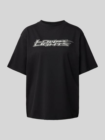 Low Lights Studios Oversized T-shirt met labelprint, model 'LIGHTNING' Zwart - 2