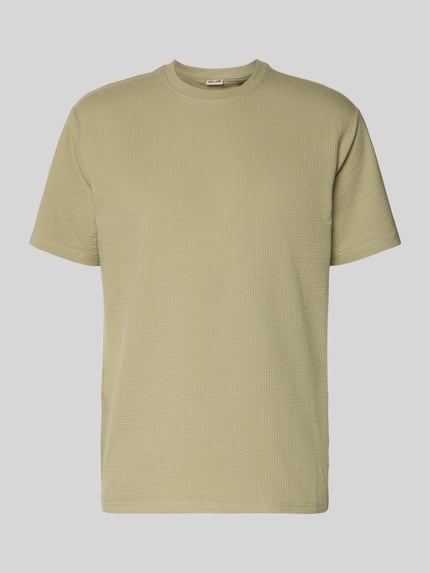 Produktfoto, Regular Fit T-Shirt aus Baumwoll-Mix Modell 'KIAN' von Only & Sons, Optik: Unifarben, Piqué-Struktur, sandbeige, Kurzarm, Rundhals-Ausschnitt