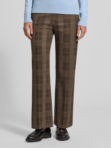 Raffaello Rossi Business-Hose mit Glencheck-Muster Dunkelbraun 4