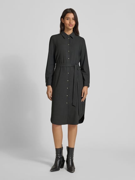 JOOP! Midi-jurk met strikceintuur, model 'DALINA' Middengrijs - 4