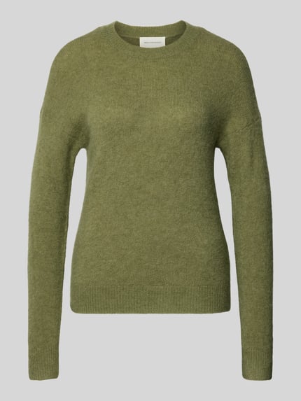 Productfoto, groene Strickpullover met ronde halslijn Modell 'Festina Hope' van MSCH Copenhagen, regular fit, mix van alpaca, fijne textuur.