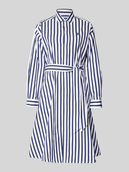 Polo Ralph Lauren Tailliertes Blusenkleid aus reiner Baumwolle Marine 2
