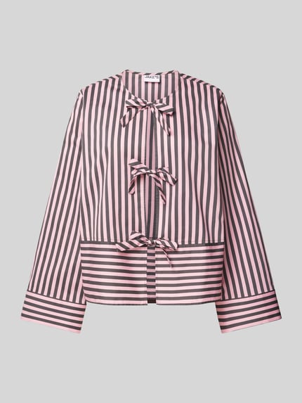 Jake*s Casual Relaxed fit blouse met vetersluiting Fuchsia - 2