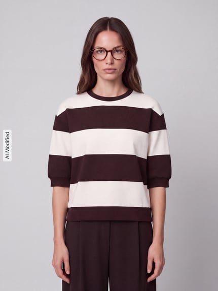 s.Oliver RED LABEL relaxed fit sweatshirt van katoenmix Donkerbruin - 4